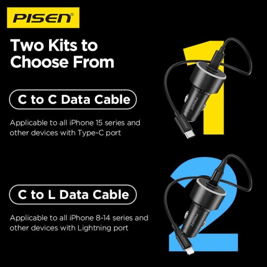 PISEN 60W Multi-port Fast Charging Car Charger 2C1A (TP-C79/Black)